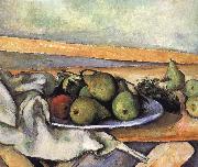 Paul Cezanne plate of pears oil on canvas